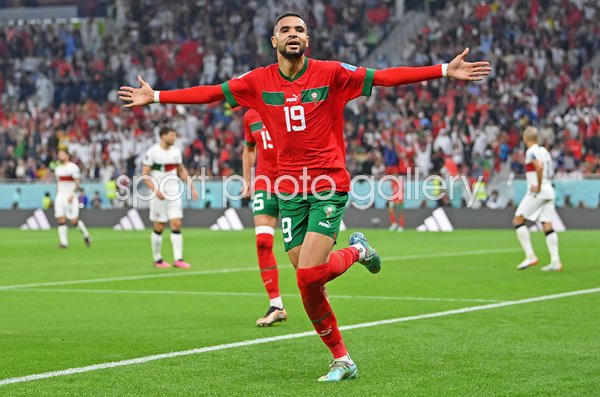 Youssef En Nesyri Morocco Scores V Portugal Quarter Final World Cup