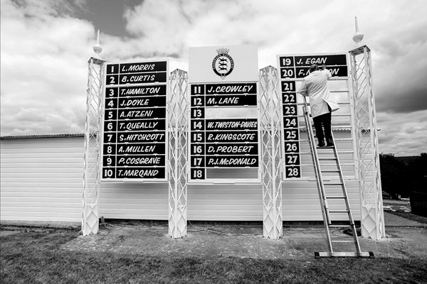 Goodwood Races Scoreboard B&W Print | Horse Racing Posters