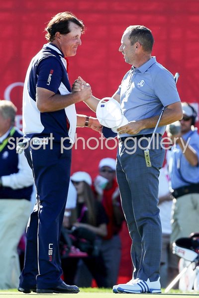 Phil Mickelson USA & Sergio Garcia Europe 2016 Ryder Cup 