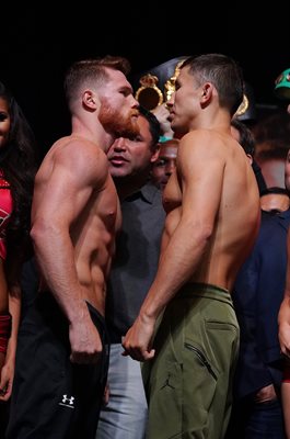 Gennady Golovkin v Canelo Alvarez Weigh-in Las Vegas 2017