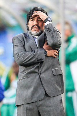 Diego Maradona Argentina v Nigeria 2010 World Cup