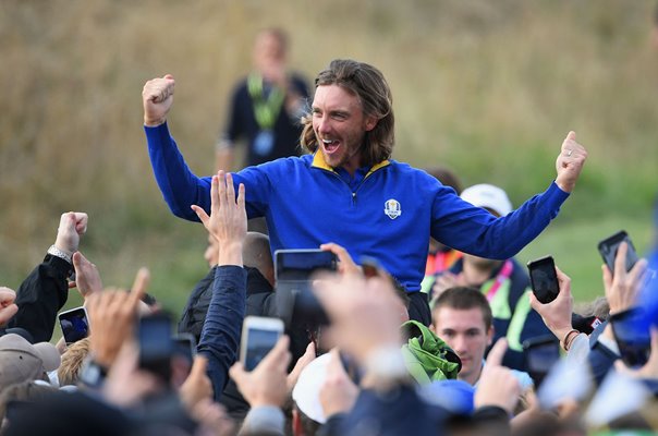 Tommy Fleetwood Europe 2018 Ryder Cup Celebrations