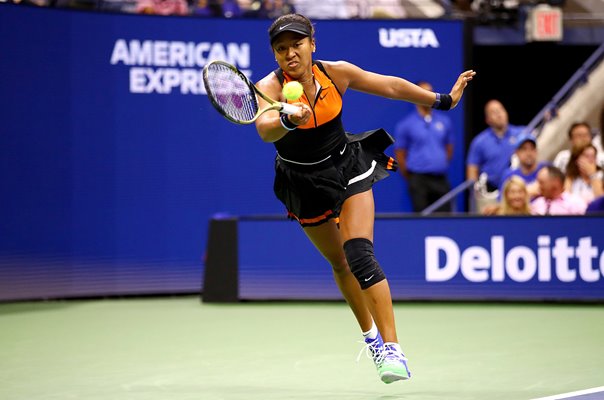 Naomi Osaka Japan stretch forehand US Open 2019