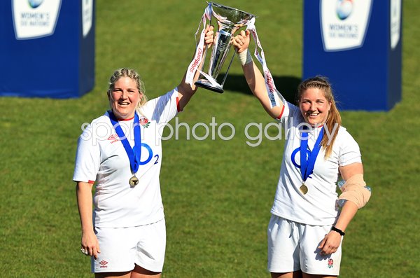 Bryony & Poppy Cleall England Women's Six Nations Winners 2021 Images ...