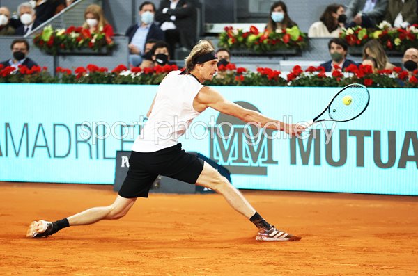 Alexander Zverev Germany Backhand Madrid Open Final 2021 Images Tennis Posters 0508