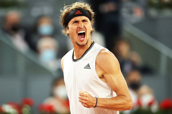 Alexander Zverev Germany celebrates Madrid Open Final 2021