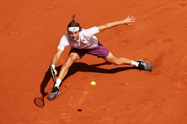 Stefanos Tsitsipas Greece Stretch Forehand French Open Paris 2021