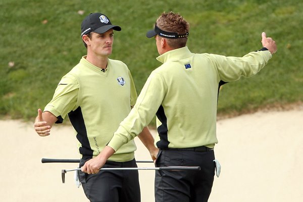 Ian Poulter and Justin Rose Ryder Cup Foursomes 2012