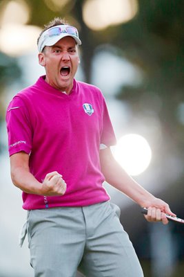 Ian Poulter celebrates Ryder Cup 2012