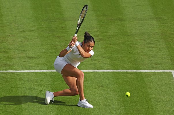 Emma Raducanu Great Britain backhand drive Wimbledon 2022