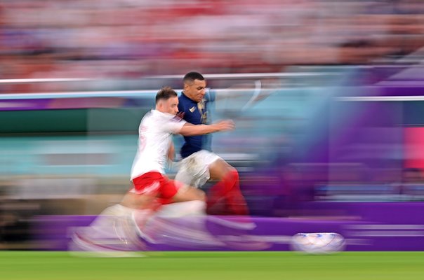 Kylian Mbappe France Motion Blur Effect v Poland Last 16 World Cup