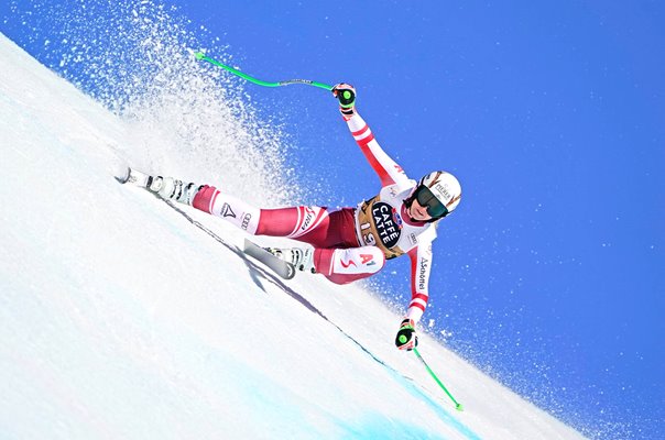 Cornelia Huetter Austria Women's Downhill Alpine World Cup Crans Montana 2022