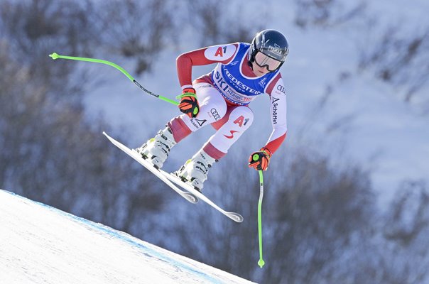 Cornelia Huetter Austria Women's Downhill Alpine World Cup Meribel France 2023