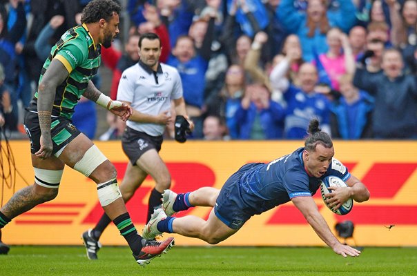 James Lowe Leinster scores v Northampton Champions Cup Semi Final 2024