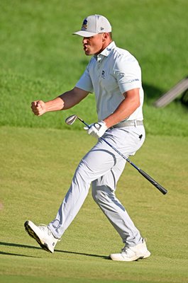 Bryson DeChambeau celebrates Eagle 18th Hole Round 3 USPGA Championship Valhalla 2024