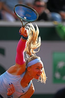 Rebecca Sramkova Slovakia serves French Open Paris 2024