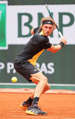 Stefanos Tsitsipas Greece plays a backhand French Open Paris 2024