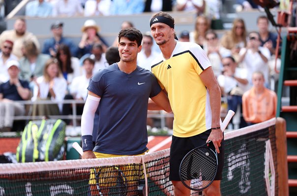 Carlos Alcaraz Spain v Alexander Zverev Germany French Open Final Paris 2024