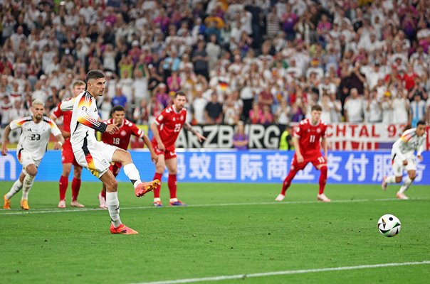 Kai Havertz Germany scores penalty v Denmark Last 16 EURO 2024