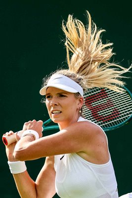 Katie Boulter Great Britain backhand v Tatjana Maria Germany Wimbledon 2024