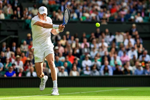 Jack Draper Great Britain backhand Focus Round 1 Wimbledon 2024