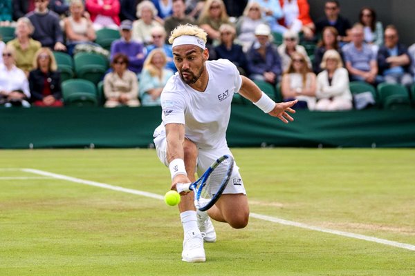 Fabio Fognini Italy low backhand v Casper Ruud Wimbledon 2024