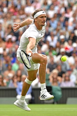 Alexander Zverev Germany forehand v Cameron Norrie Wimbledon 2024