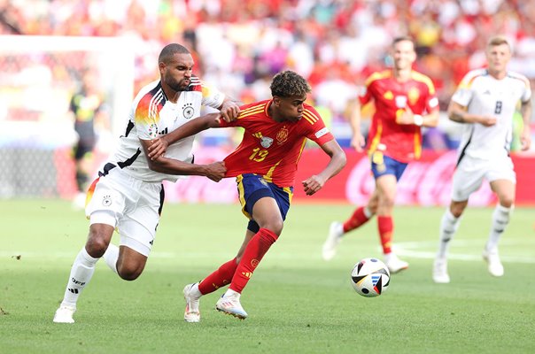 Lamine Yamal Spain v Jonathan Tah Germany Quarter-Final EURO 2024