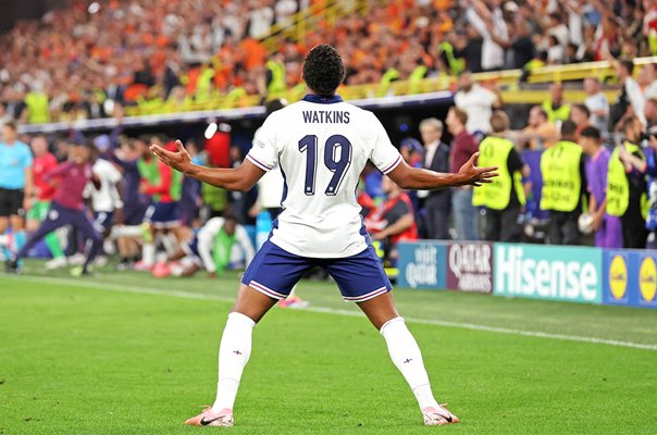 Ollie Watkins England hero celebrates win v Netherlands Semi-Final EURO 2024