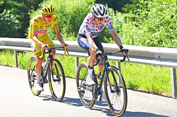 Tadej Pogacar Slovenia & Jonas Vingegaard Stage15 Tour de France 2024  