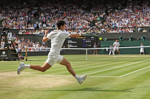 Carlos Alcaraz Spain v Novak Djokovic Wimbledon Final 2024