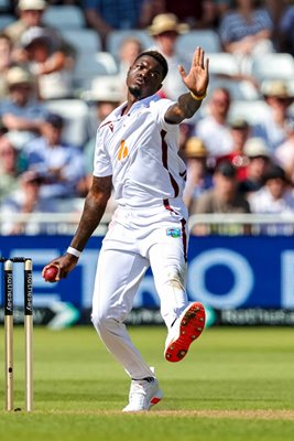 Alzarri Joseph West Indies bowls v England Test Trent Bridge 2024