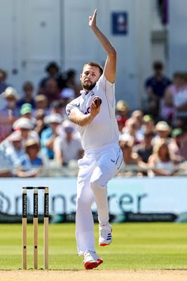 Gus Atkinson England bowls v West Indies Test Match Trent Bridge 2024