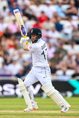 Ben Duckett England drives v West Indies Trent Bridge Test 2024