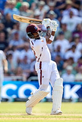 Kavem Hodge West Indies drives v England Trent Bridge Test 2024