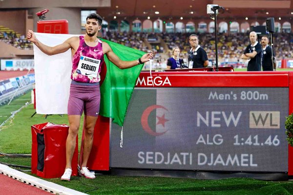 Djamel Sedjati Algeria wins 800m in World Lead Time Diamond League Monaco 2024