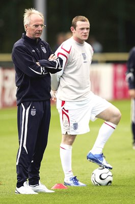 Sven Goran Eriksson & Wayne Rooney England Training Germany 2006