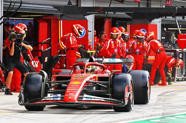 Carlos Sainz Ferrari pit stop Italian Grand Prix Monza Italy 2024