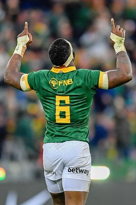 Siya Kolisi South Africa celebrates v New Zealand The Rugby Championship Cape Town 2024