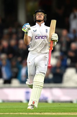 Ollie Pope England celebrates his century v Sri Lanka Oval Test Match 2024