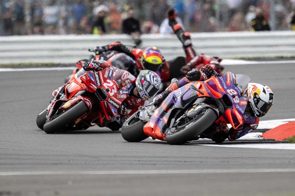 Jorge Martin Spain leads British Moto GP Silverstone 2024