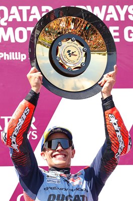 Marc Marquez Spain celebrates Australian Moto GP win Phillip Island 2024