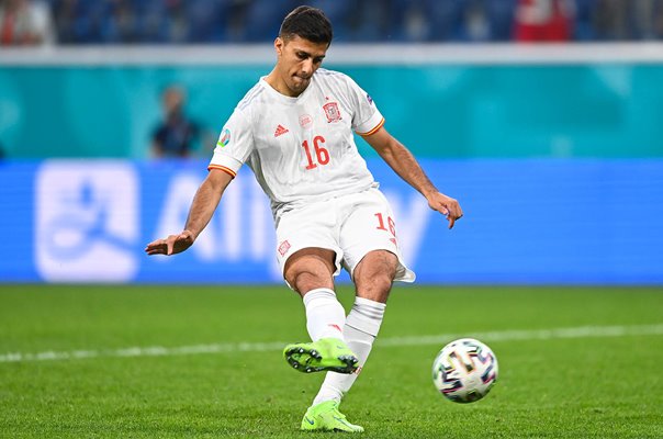 Rodri Spain penalty v Switzerland Euro 2020 Quarter-final Saint Petersburg 2020