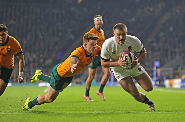 Ollie Sleightholme England scores v Australia Autumn Series Twickenham 2024