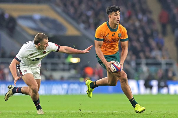 Joseph Suaalii Australia v Ollie Sleightholme England Autumn Series Twickenham 2024