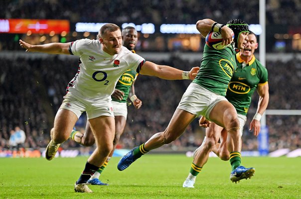 Cheslin Kolbe South Africa scores v England  Autumn Series Twickenham 2024