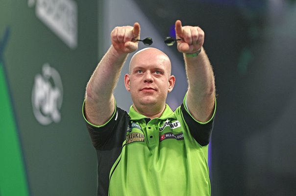 Michael van Gerwen Netherlands celebrates Semi-Final win World Darts 2025