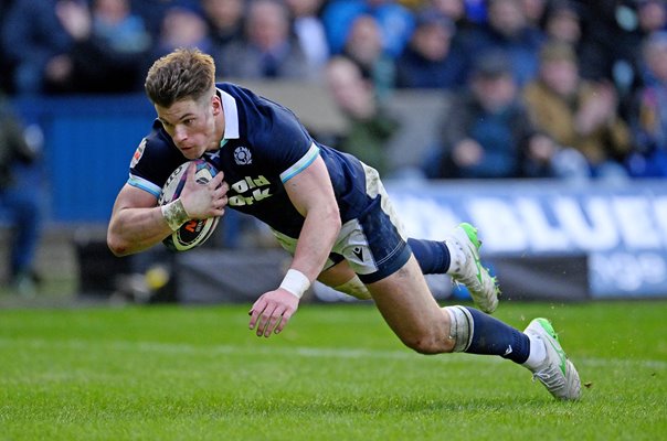 Huw Jones Scotland scores v Italy Murrayfield Edinburgh Six Nations 2025