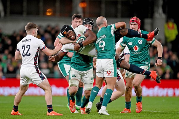 Caelan Doris & Jamison Gibson-Park Ireland v Maro Itoje England Six Nations 2025