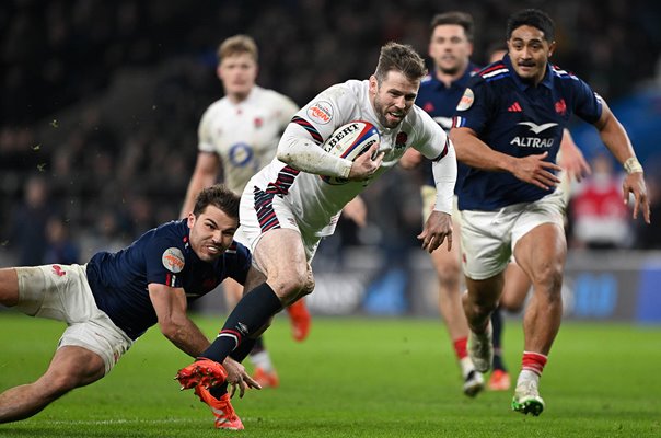 Elliot Daly England scores winning try v France Twickenham Six Nations 2025